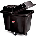 Контейнер кубический для мусора на колесах RUBBERMAID 300 л/181 кг, черный, FG461200BLA