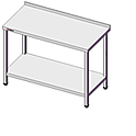 Стол производственный SIMECO Бизнес CE1706БП 1700х600х850 с бортом и полкой