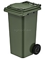 Бак для мусора АГРОПАК 120л, зеленый, на колесах, 23.С29 green