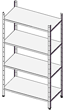 Стеллаж на стойках трубах SIMECO СТПС40907 900Х700Х1800