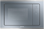 Печь микроволновая встраиваемая SMEG HOME FMI420S, 60 см, высота 38 см, 3 функций, серебристо-голубое стекло Stopsol + нержавеющая сталь