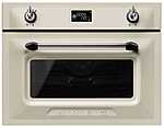 Шкаф духовой комбинированный SMEG HOME SF4920MCP1 с микроволновой печью, высота 45 см, кремовый