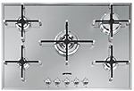 Панель варочная газовая  SMEG HOME PX7502, 74 см, стекло Stopsol, рамка полированный алюминий