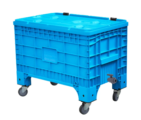 Контейнер ТАРА.РУ B-Box 1065 Mini голубой W 1017х636х793 мм на колёсах с крышкой на петлях