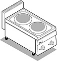 Плита электрическая 2- конфорочная TECNOINOX PC35E/O, 126001