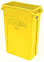 Контейнер для мусора RUBBERMAID Slim Jim 87 литров, c вентиляционными каналами, желтый, 1956188