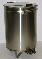 Бак мусорный INOXPIAVE 50 л нерж. сталь Ø 38 Х 60,5, педаль, колесо, IP0004