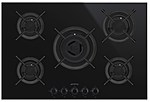 Панель варочная газовая  SMEG HOME PV675CNX, 75 cм, черная стеклокерамика, профиль нержавеющая сталь