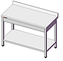 Стол производственный с бортом и сплошной нижней полкой SIMECO серия Люкс, CL0707БП