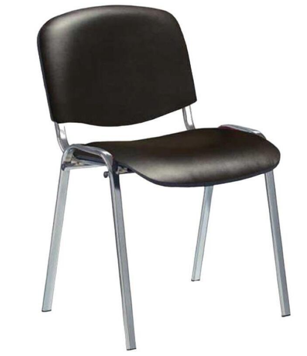 Стул офисный Изо черный (искусственная кожа, металл хромированный)