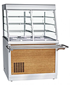 Прилавок-витрина холодильный ABAT HOT-LINE ПВВ(Н)-70Х-С-НШ,  210000009703 + стенка передняя ПВВ(Н)-70Х (Орех, 1120 мм), 210000001877