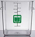 Контейнер пищевой квадратный прозрачный RUBBERMAID 7,6 л зелёный маркер, 1980331