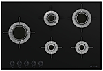 Панель варочная газовая  SMEG HOME PVL675LCN, 75 см, черная стеклокерамика, прямой край