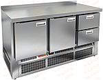 Стол холодильный HICOLD GNE 112/TN O + задняя стенка из нержавеющей стали