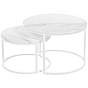 Стол журнальный Tango белый мрамор/белый