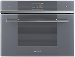 Шкаф духовой комбинированный SMEG HOME SF4104WVCPS с пароваркой, SmegConnect, 60 см, высота 45 см, 15 функций, серебристое стекло Stopsol