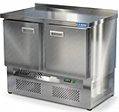 Стол холодильный КАМИК 1000*700*850 2 двери, нижний агрегат, с бортом, СО-20107Н