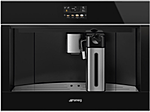 <b>Кофемашина</b> автоматическая SMEG HOME CMS4604NX, 60 см, высота 45 см, черное стекло, профиль нержавеющая сталь