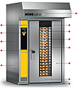 Печь ротационная хлебопекарная MIWE roll-in RI 1.0608-TL e+ v.3.0 на газовом обогреве в комплекте с вытяжным козырьком + Touch Control
