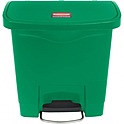 Контейнер с фронтальной педалью <b>Step-on </b>RUBBERMAID Slim Jim 15 л зеленый, 1883581