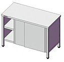 Стол производственный закрытый SIMECO Бизнес СЗE1607К 1600х700х850 без борта, двери-купе