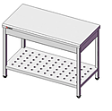 Стол производственный SIMECO Люкс CL0707ПП 700х700х850 без борта, с перфорированной полкой