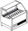 Витрина для мороженного STILTEK MAGNUM L-1500 16 VASCHETTE MI низкое стекло, BGE1MB1503630