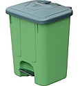 Бак мусорный ТАРА.РУ 40 литров, с крышкой, с педальным приводом, зелёный, SW-40