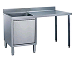Стол серии R GASTROLUX СБ-066/ВМ1/44Р/Pr-01, справа, борт, без обвязки, каркас разборный - нерж.профиль 40х40, отс. 80 мм,мойка слева, цоколь