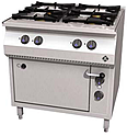 Плита газовая 4-конфорочная MKN HotLine с духовым шкафом, 1363403 без ножек