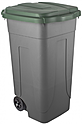 Контейнер для мусора MOBIL PLASTIC 80 VES серый, зелёная крышка (без педали)