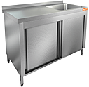 Стол производственный закрытый купе с моечной ванной HICOLD НСЗК1М-13/7БП