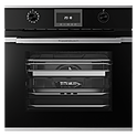 Шкаф духовой с паром KUPPERSBUSCH BD 6340.0 S1, черное стекло, Stainless Steel