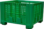 Контейнер перфорированный ТАРА.РУ 1120х1120х770 зеленый, КБП - 1120