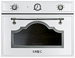 Шкаф духовой комбинированный SMEG HOME SF4750VCBS с пароваркой, 14 функций, белый, фурнитура состаренное серебро