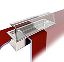 Прилавок тепловой встраиваемый БСВ Drop-in DHS 5/15 с 2-уровневой полкой,прям.стекло с подсветко
