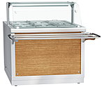 Прилавок-мармит электрический 2-х блюд ABAT ЭМК-70Х + стенка передняя ЭМК-70Х (Орех, 1120 мм), 21000001927 + 21000001885