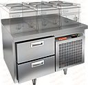 Стол морозильный под тепловое оборудование HICOLD GN 2/BT LT