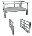 Подставка под пароконвектомат FlexiCombi MKN 1000x655x580 мм + Подвесная стойка с 5 направляющими, 216233+ 845926