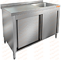 Стол производственный закрытый купе с моечной ванной HICOLD НСЗК1М-11/6БП