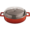 Кастрюля с крышкой PADERNO чугун, стекло 3,4л D=28см красный, 44204R28