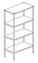 Стеллаж 4 полки БСВ СТС 115 1100х500х1800 сварной