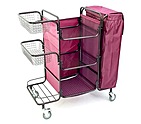 Тележка разборная для горничной ОЛДАК ТГР 1 с бордовым мешком