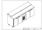 Стол среднетемпературный саладетта БСВ DRSG 11D11+K 2250х700х920, дверь, дверь, моноблок, ящик над моноблоком, дверь, дверь, с крышкой из нерж. стали