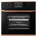 Шкаф духовой с паром KUPPERSBUSCH BD 6340.0 S7, черное стекло, Copper