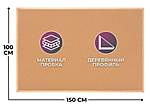 Доска пробковая Attache Economy 100х150 см Classic деревянная рама