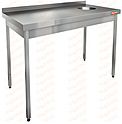 Стол нержавеющий пристенный с бортом для сбора отходов HICOLD НДСО-11/6БП