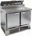 Стол холодильный для пиццы HICOLD PZE2-11/GN (1/6H) камень + задняя стенка из нержавеющей стали