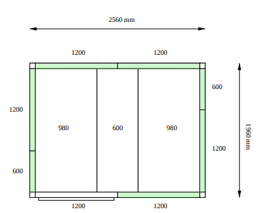 Камера холодильная POLAIR КХН - 11.06 (1960 X 2560 X 2720) 80 мм
