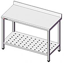 Стол производственный SIMECO Люкс CL0606БПП 600х600х850  с бортом и с перфорированной полкой